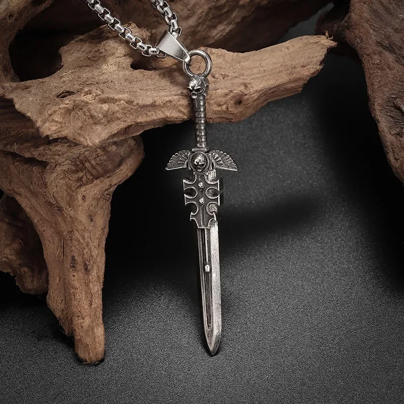Men's Punk Style Sword Pendant Necklace