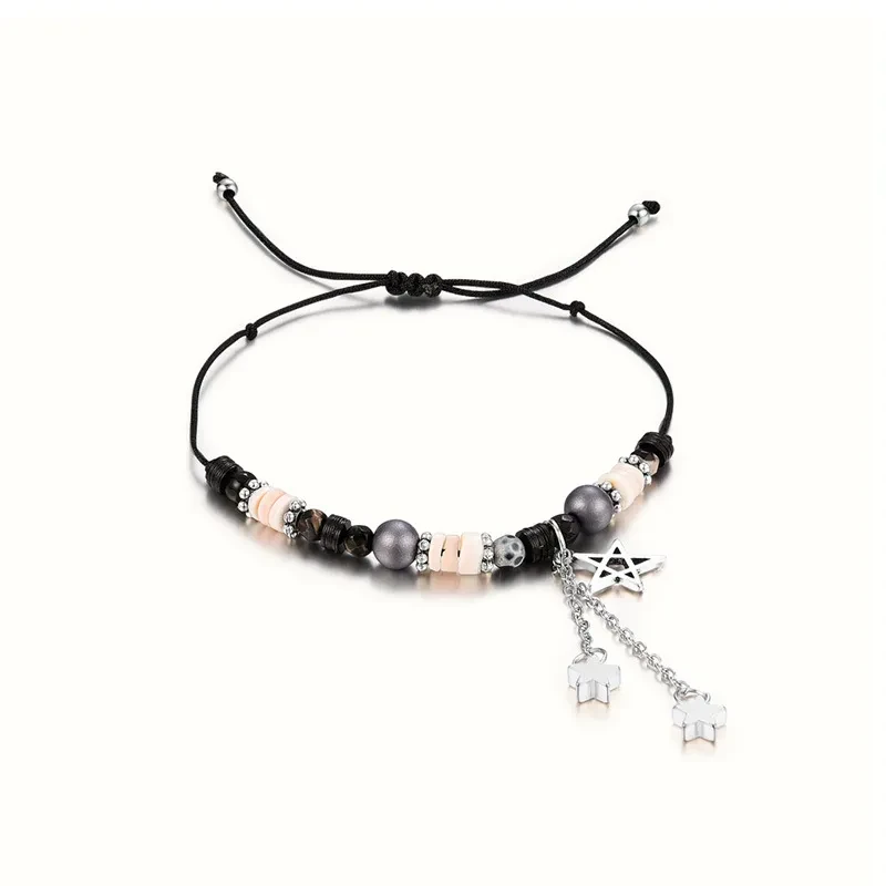 Design Star Tassel Pendant Black Bracelet