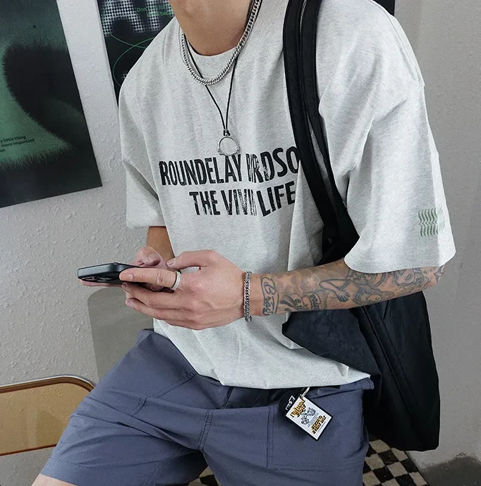 Circular Bone Pendant Leather Rope Necklace