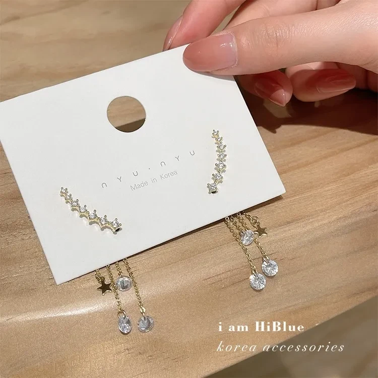 Fashion Trend Rhinestone Pendant Stud Earrings