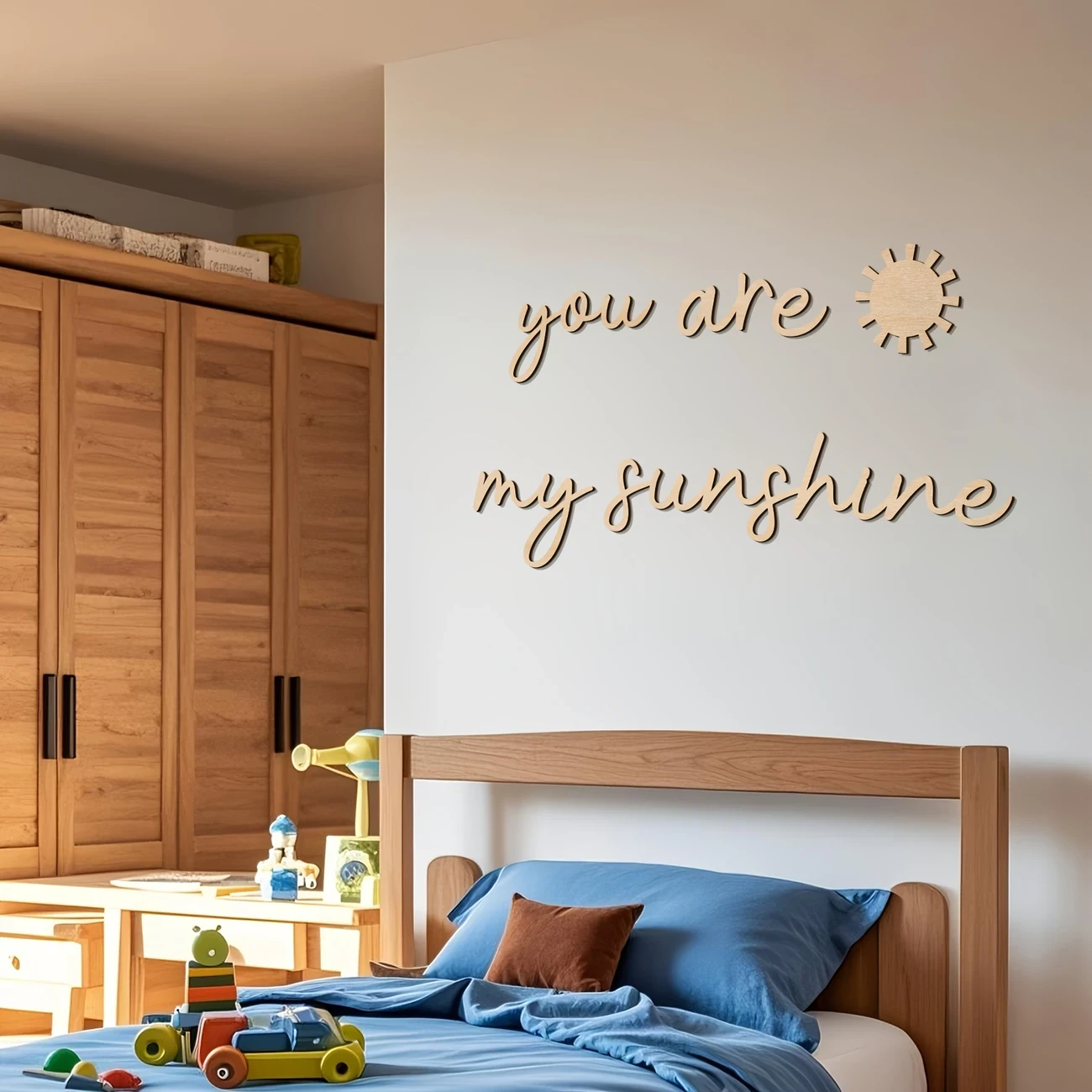 You Are My Sunshine Boho Wooden Wall Art with Sun Motif
