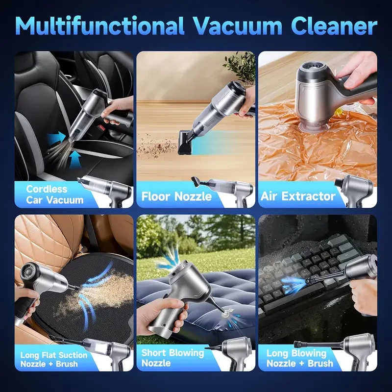 QILIEASY Cordless Handheld Vacuum Cleaner 80W High-Power 2-in-1 Blower & Sweeper