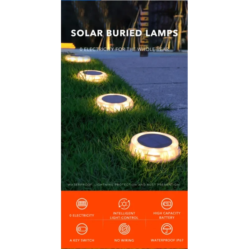 8Led Solar LED Light Outdoor Lawn Lamp Garden Light Courtyard Garden Decoration Solar Sensor Step Street Light For Porch Patio
