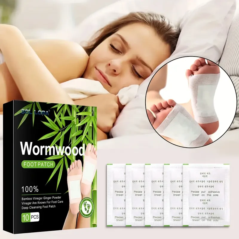 100pcs Wormwood Foot Patches with Bamboo Vinegar & Ginger Powder