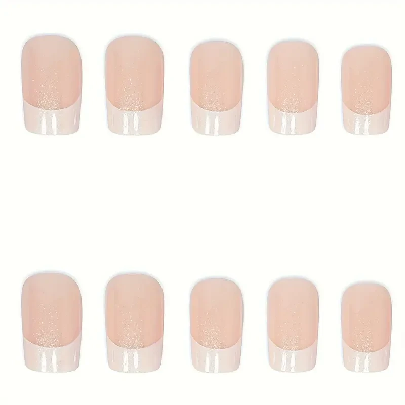 24pcs Glossy Medium Square Fake Nails