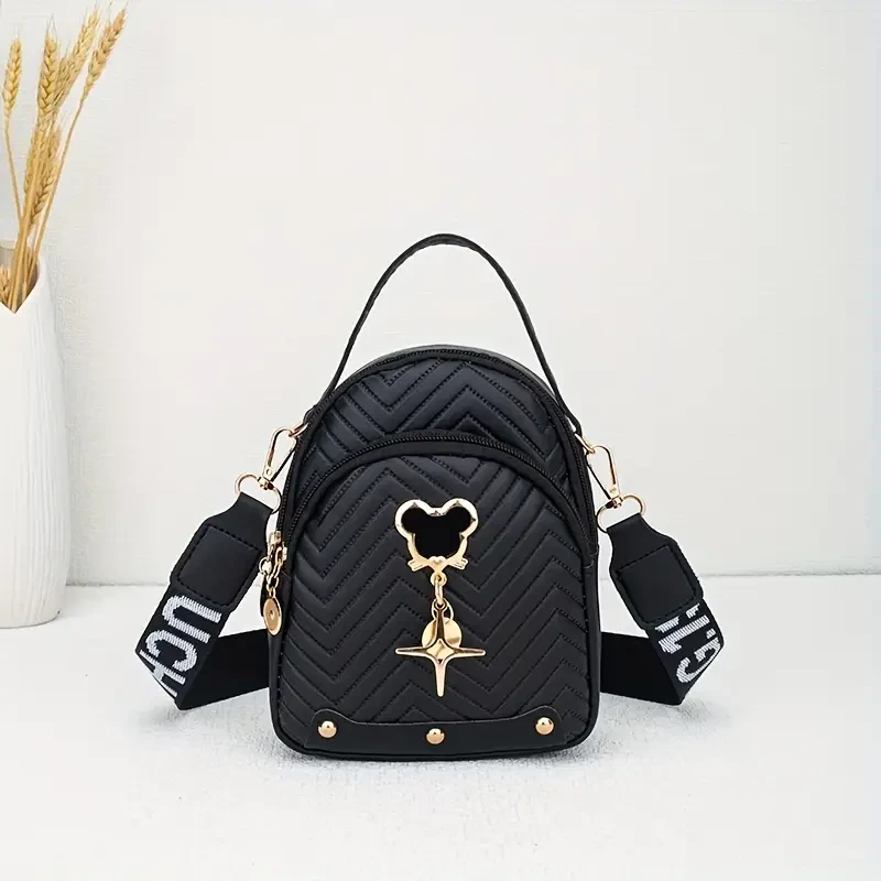 Stylish Quilted Faux Leather Crossbody Bag