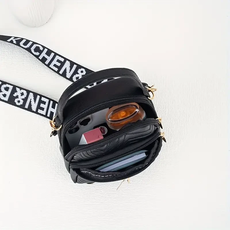 Stylish Quilted Faux Leather Crossbody Bag