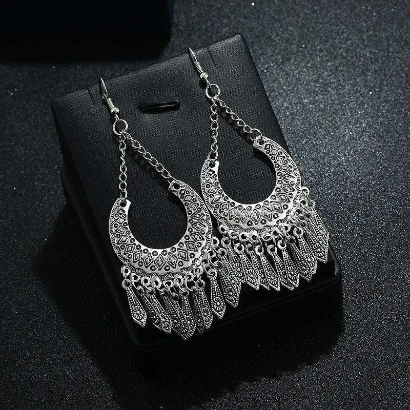 Cross-border Sources European And American Fashion Tassel Earrings