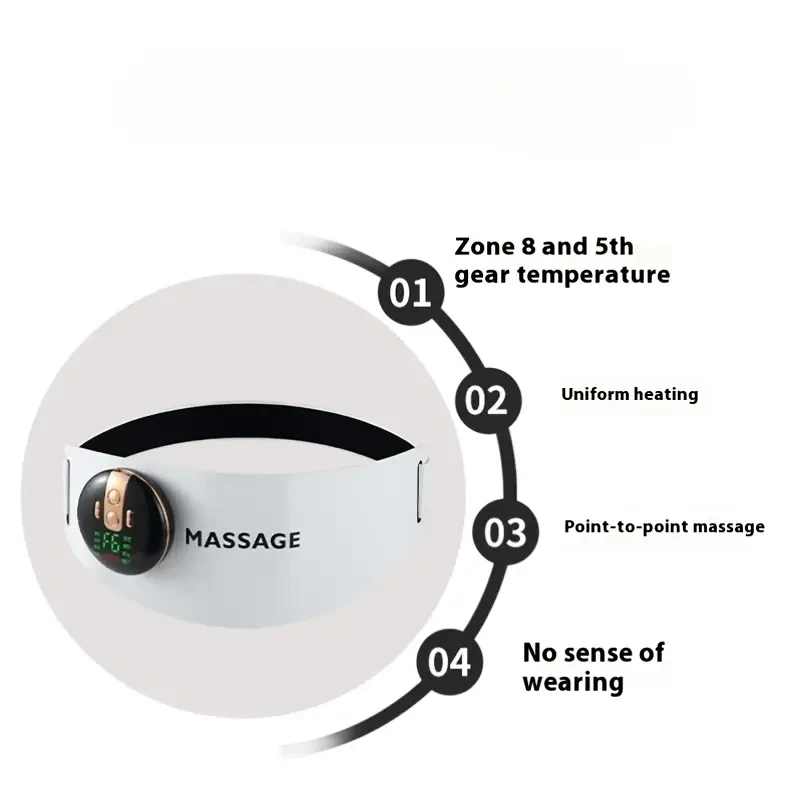 1pc Thermoplastic Elastomer Massage Belt with Heat and Vibration