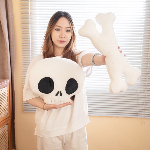 Cartoon Skull Bone Pillow Plush Toy Doll