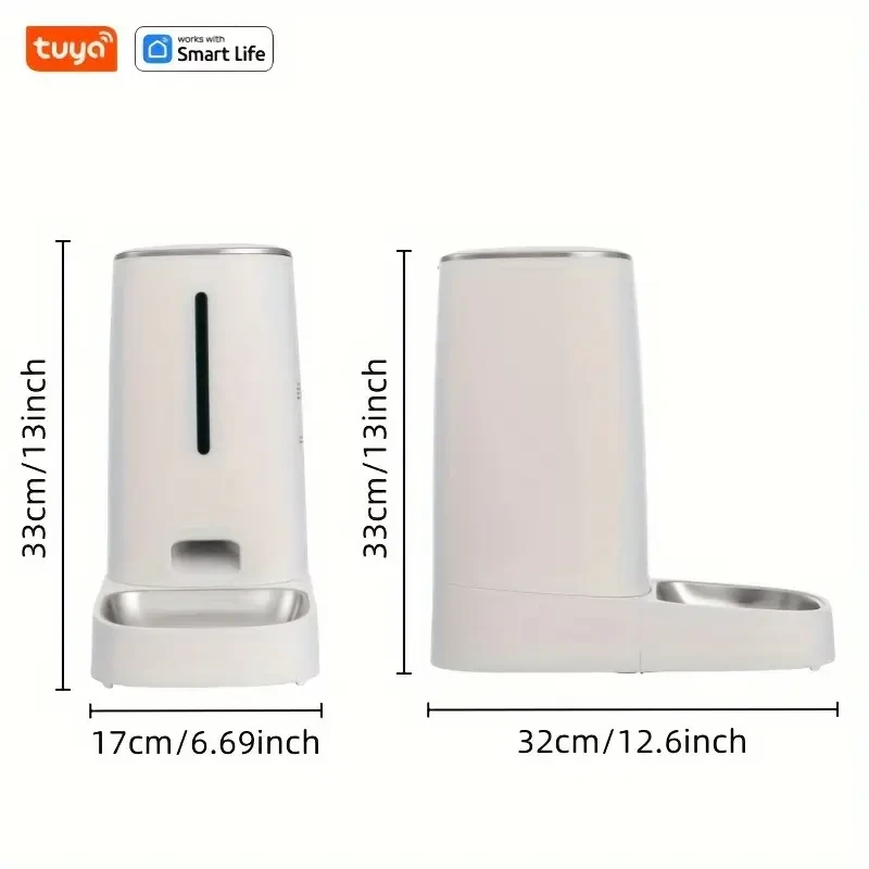 Tuya Smart Automatic Pet Feeder with Wi-Fi Remote Control