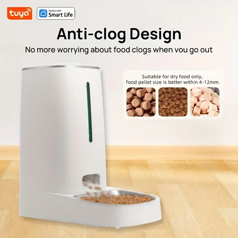 Tuya Smart Automatic Pet Feeder with Wi-Fi Remote Control