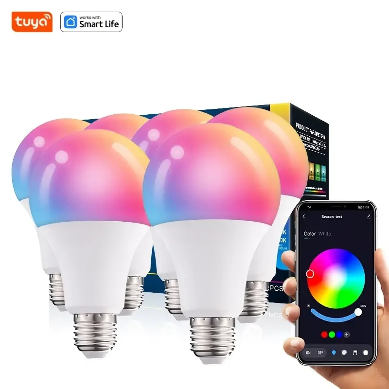 4pcs Tuya Smart Wi-Fi LED Light Bulbs