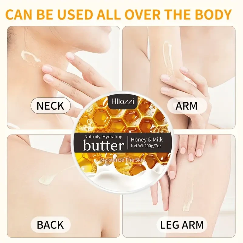 Hllozzi Honey & Milk Hydrating Body Butter, 7oz