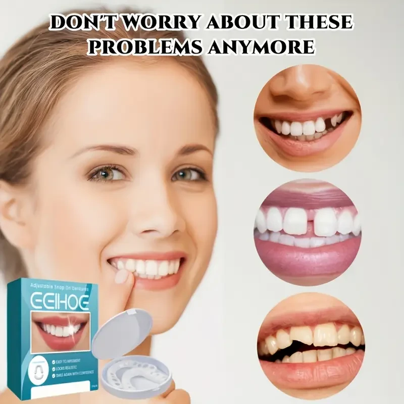 2 Sets Of EELHOE Adjustable Quick-button Dentures