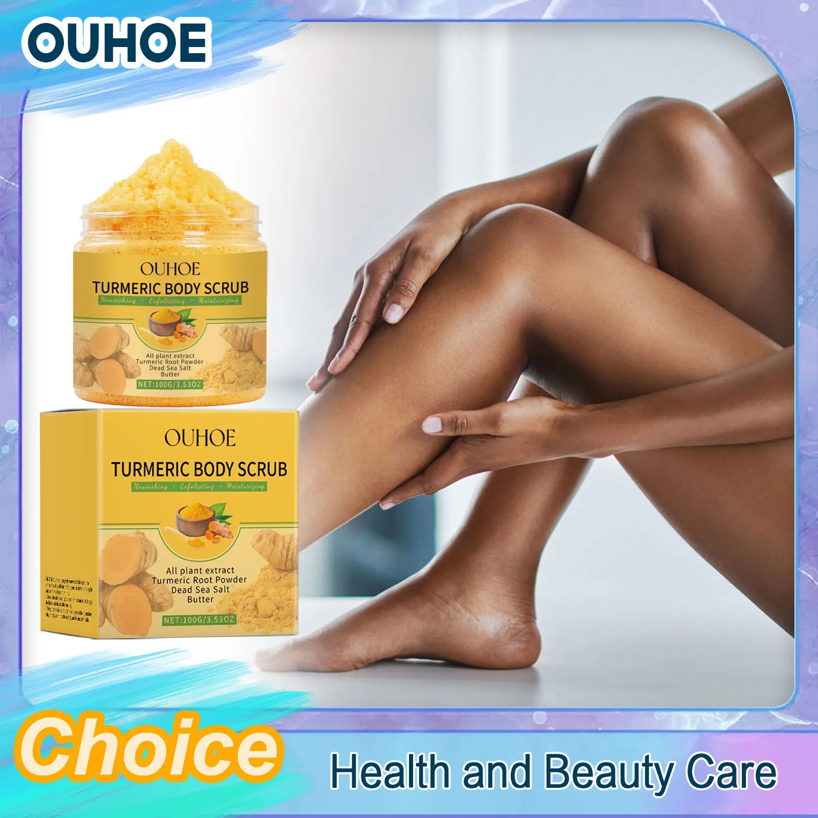 Turmeric Body Scrub for Women & Men Lightening, Exfoliating, and Moisturizing Skin Care