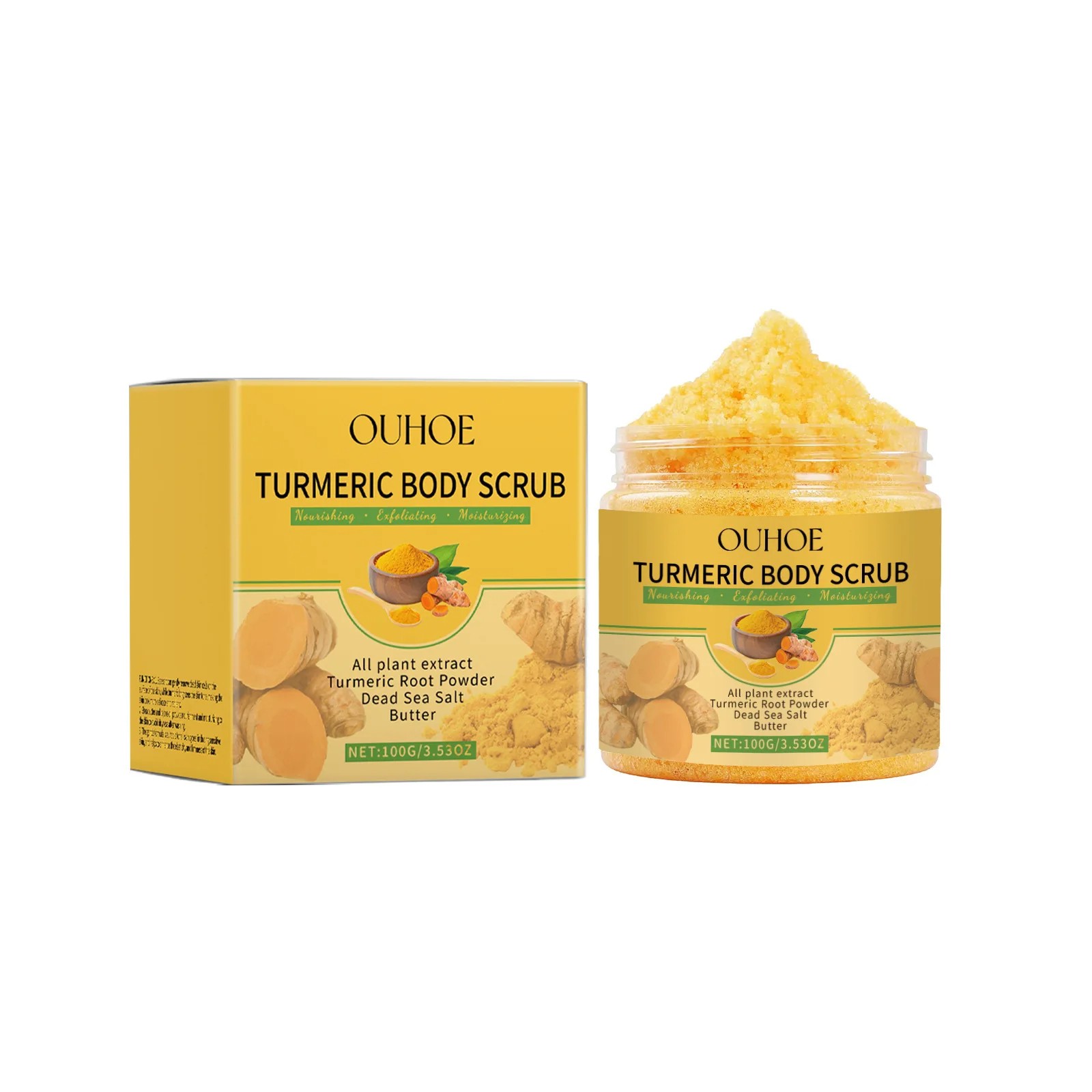 Turmeric Body Scrub for Women & Men Lightening, Exfoliating, and Moisturizing Skin Care
