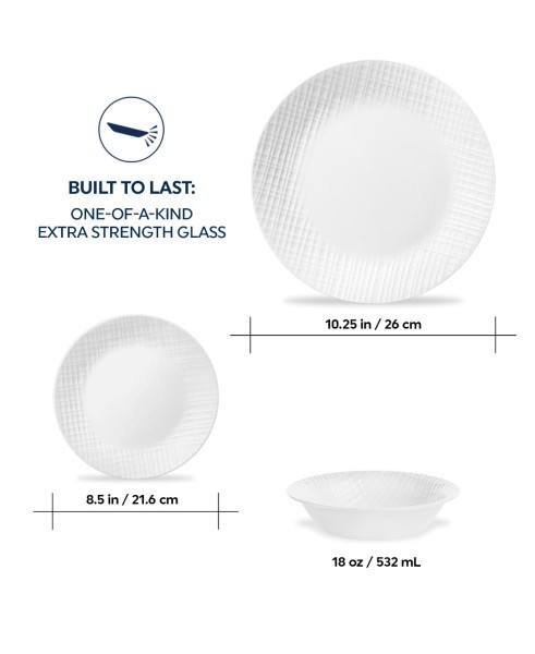 Linen Weave 12pc Dinnerware Set  - Corelle