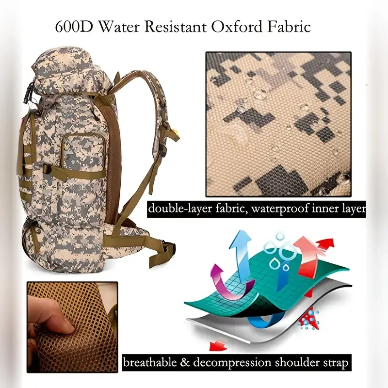 Expandable 70L-100L High Quality Tactical Hiking Backpack