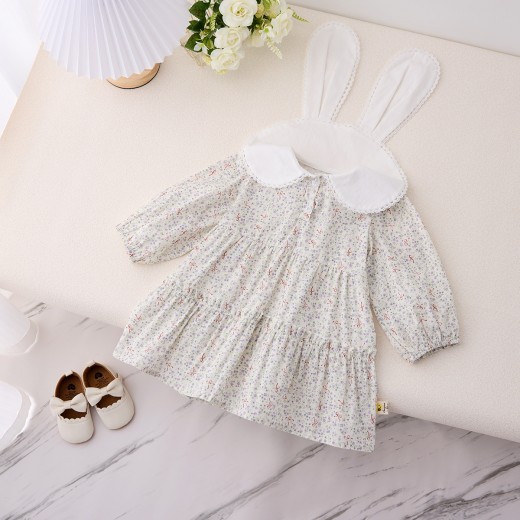 Baby Lapel Rabbit Ears Princess Dress