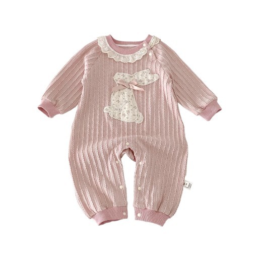 Newborn Baby Lace Collar Long Sleeve Romper Western Style Outwear