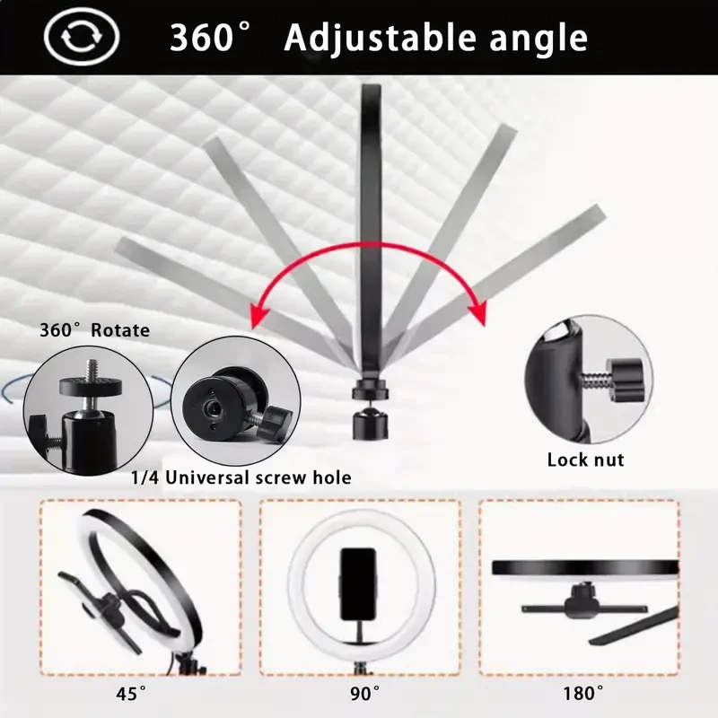 ZOMEI 43.3-Inch LED Ring Light Tripod with 10-Inch Circular Light