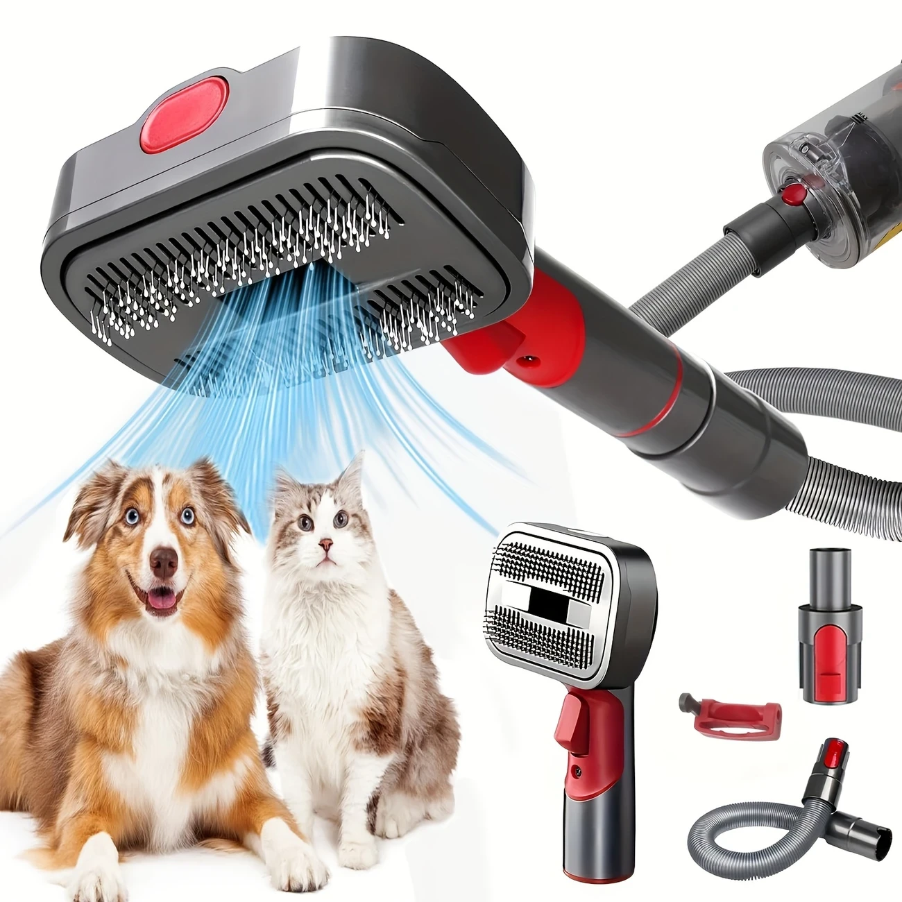 LOTOUL Stainless Steel Bristle Pet Grooming Brush Attachment