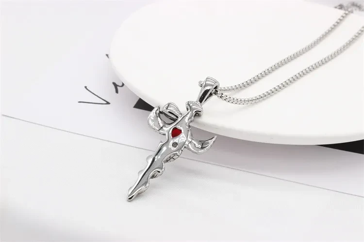 European And American Personalized Vintage Wings Cross Men's Titanium Steel Pendant Necklace