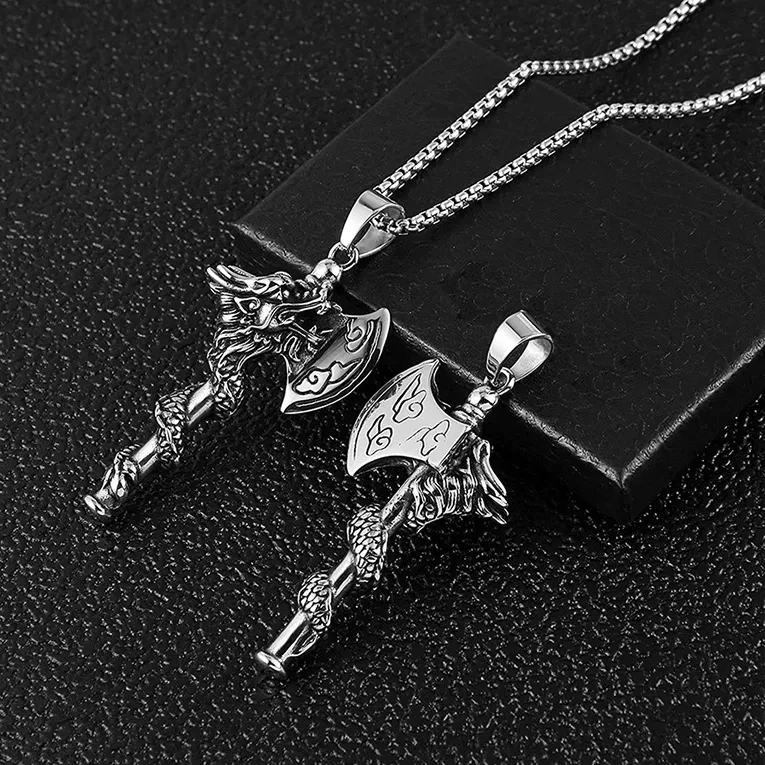 Faucet Axe Geometric Ruyi Cross Crowe Necklace Titanium Steel Retro Pendant Ornaments
