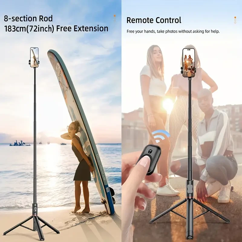 HKXYK 182.88cm Aluminum Alloy Selfie Stick with Tripod