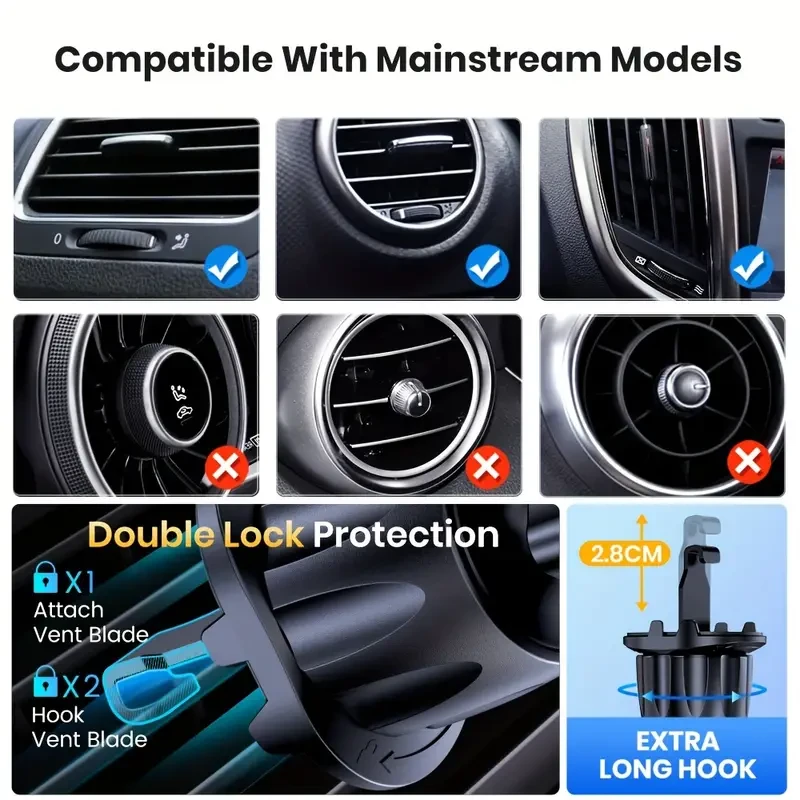 360 Rotation Car Phone Holder for Air Vent