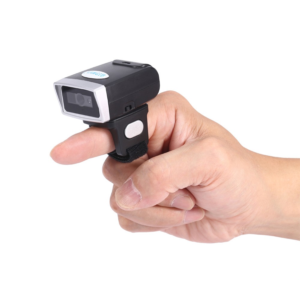 Compatible with Apple , QR Code Wireless Bluetooth Scanning Gun Portable Ring Wearable Scanner