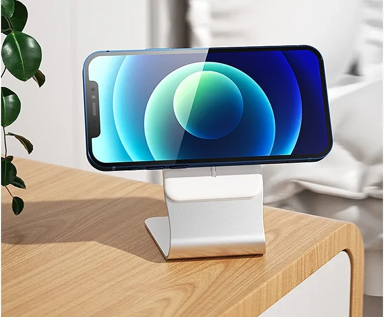 Aluminum Alloy Magnetic Wireless Charging Desktop Phone Holder