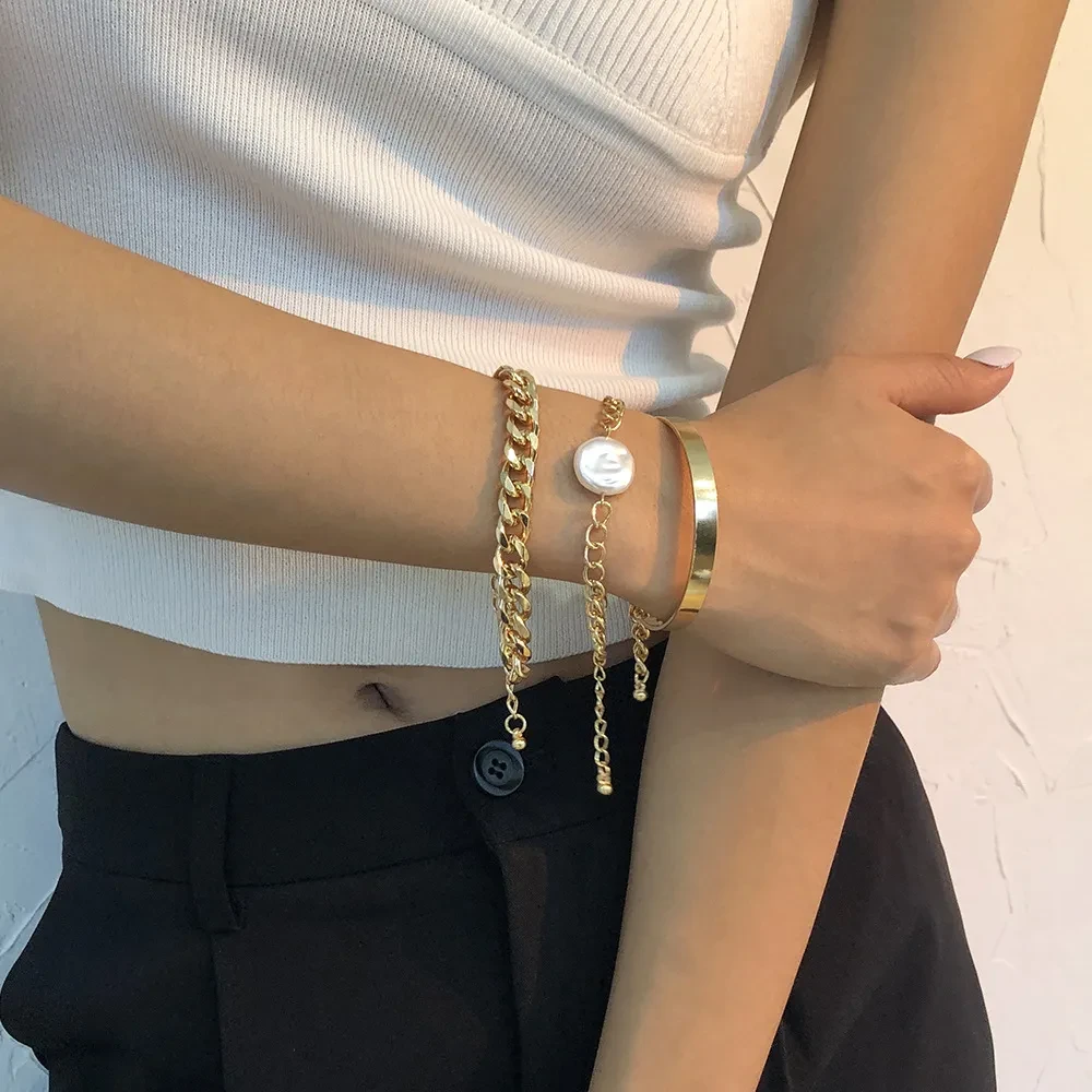 Hip Hop Chain Simple Fashion New Bracelet Set Women