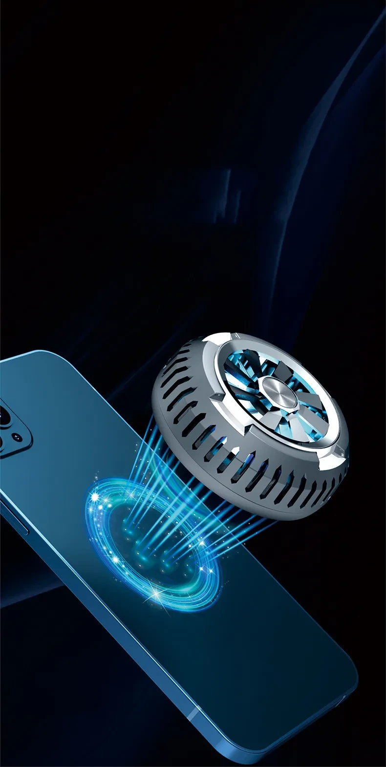 Tablet Computer Magnetic Semiconductor Radiator Black Shark Pro2 Ice-Sealed Fever Cooling Artifact Hot Live Iqoo Millet Oppo Huawei Special Fan Back Clip