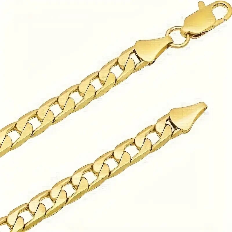 Elegant 18K Gold-Plated Cuban Chain Set for Women