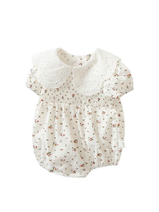Girls' Floral Newborn Western Style Jumpsuit