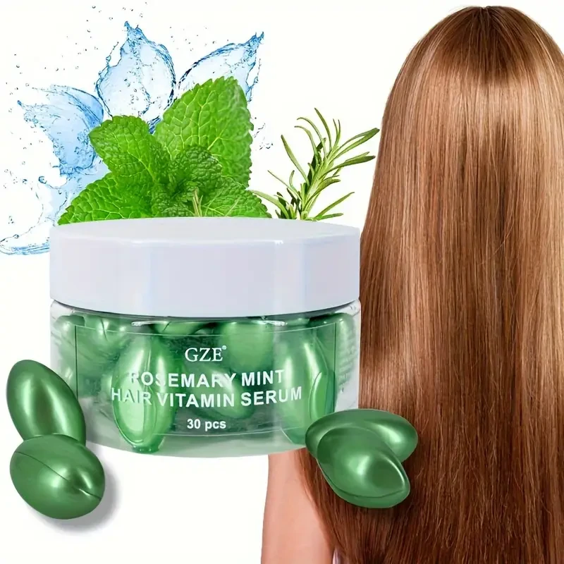 GZE ROSEMARY MINT HAIR VITAMIN SERUM for Hair Strenghtening with Jojoba Oil & Castor Oil
