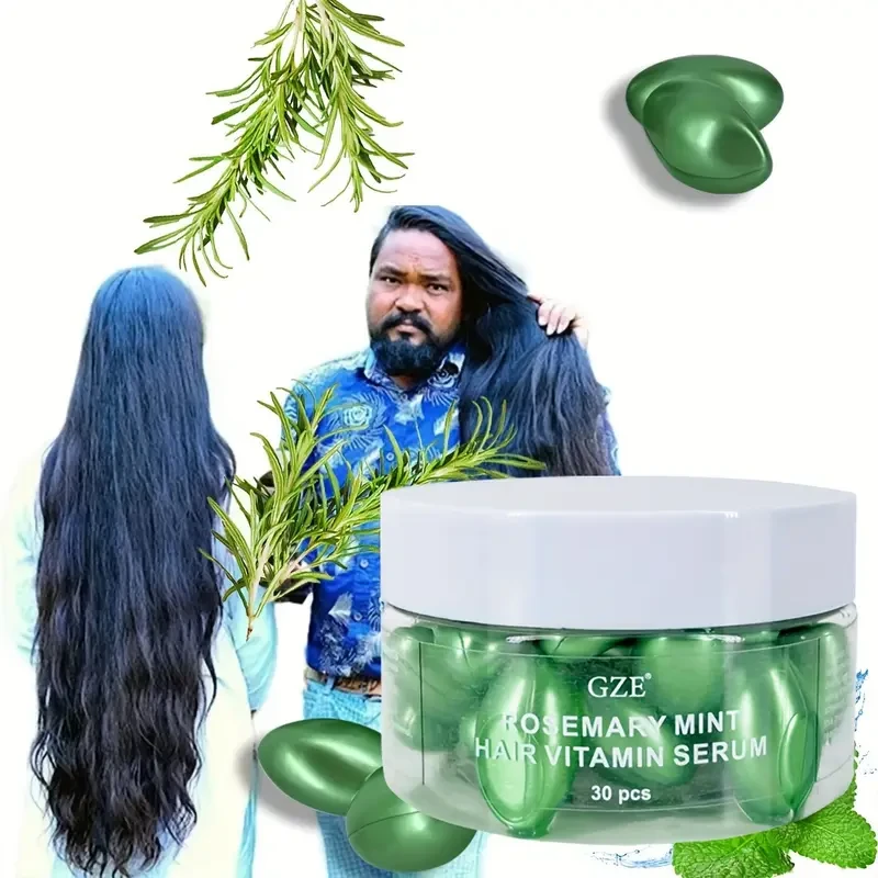 GZE ROSEMARY MINT HAIR VITAMIN SERUM for Hair Strenghtening with Jojoba Oil & Castor Oil