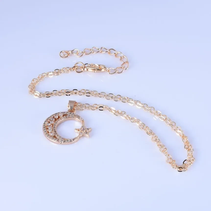 Star Moon Diamond Inlaid Clavicle Chain Necklace