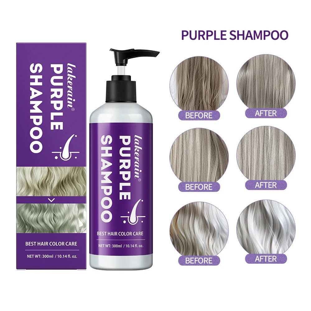 300ml Purple Shampoo for Blonde Hair  Yellow Tone Remover and Color Lock for Silver, Gray, and Bleached Hair