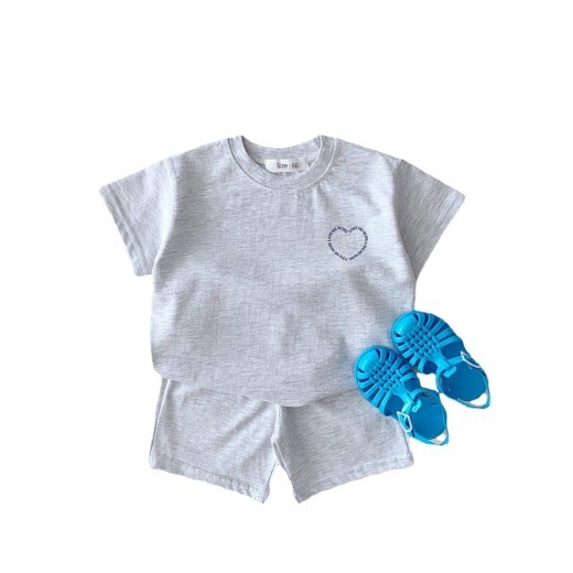 Boys And Girls Heart Shape Printed Pure Cotton Suit