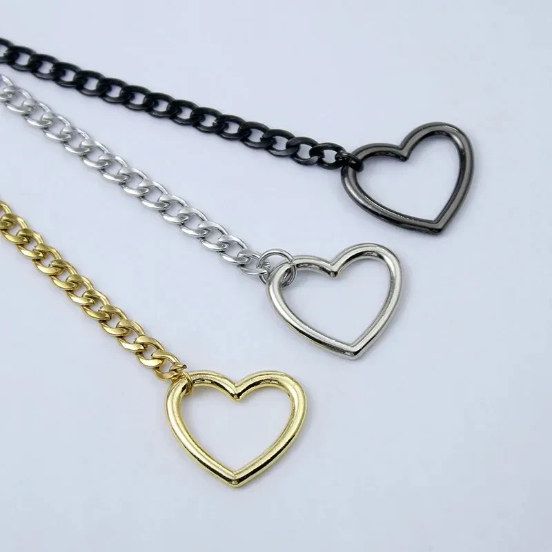Slip Chain Necklace Heart O-Ring Adjustable Heart Shaped Lock Core With Key