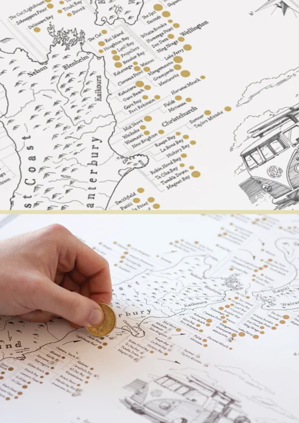 The NZ Surf Quest - Scratch Map