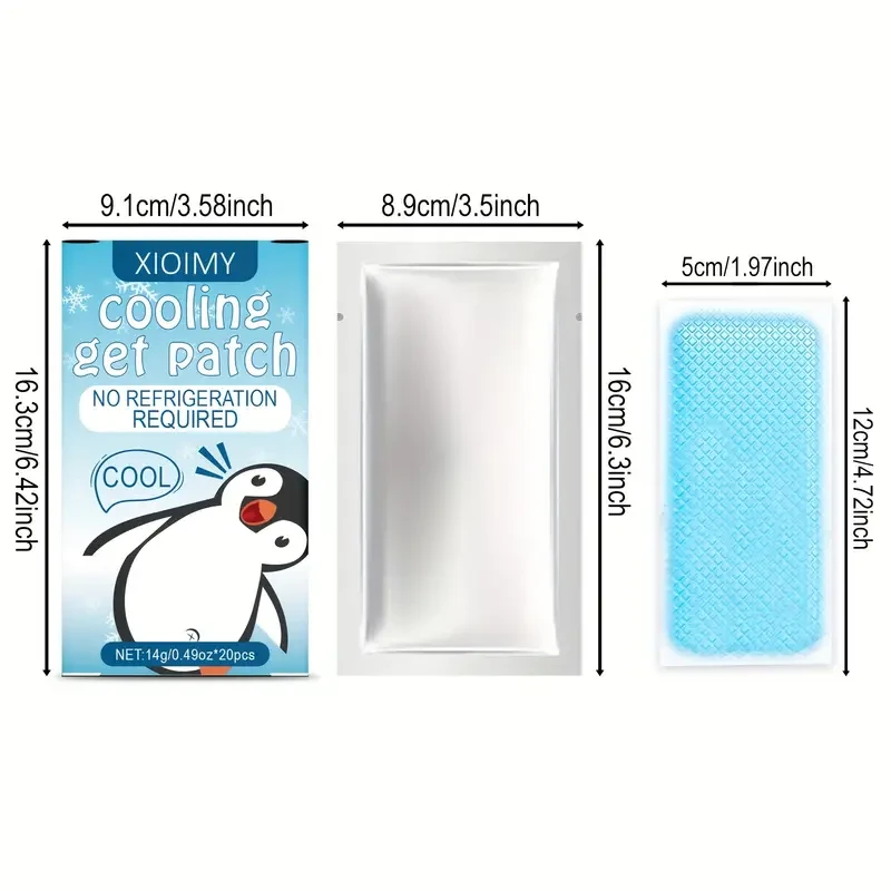 20pcs XIOIMY Cooling Gel Patches with Mint Extract