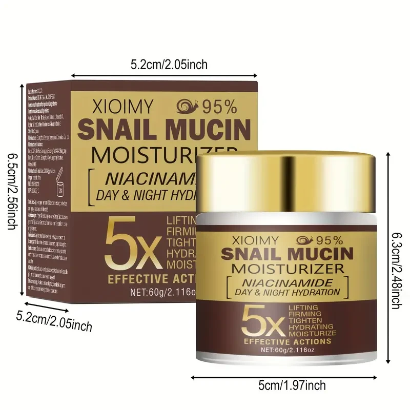 XIOIMY 60g Snail Face Cream with 5X Snail Mucin Moisturizer