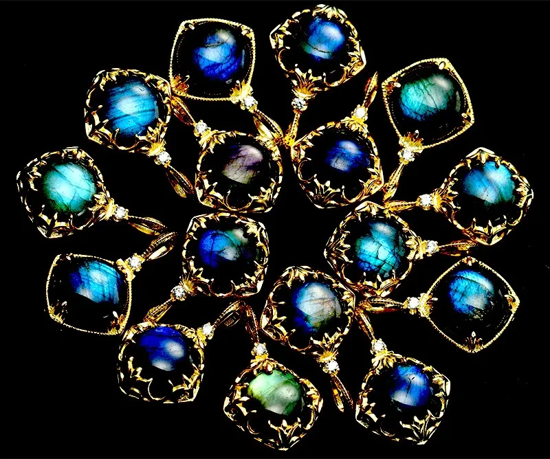 Natural blue labradorite necklace