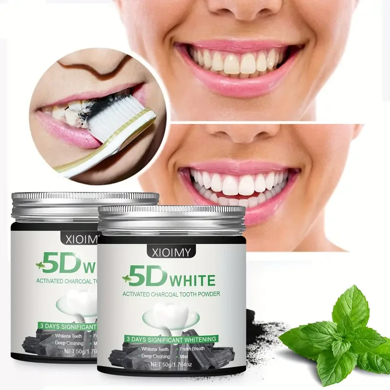 2pcs activated carbon teeth whitening powder