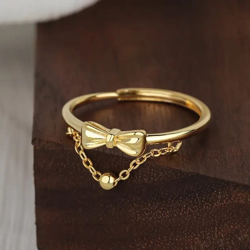 1pc S925 Silvery Bow Tie Bracelet  Elegant & Versatile Adjustable Open Ring for Women, Perfect for Travel, Daily Wear, Valentines Day & Mothers Day Gifts