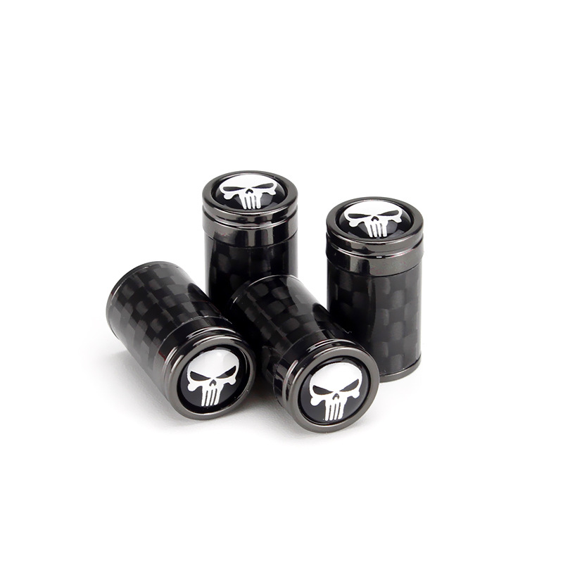 Carbon Fiber Skull Tire Cap Carbon Fiber Valve Cap